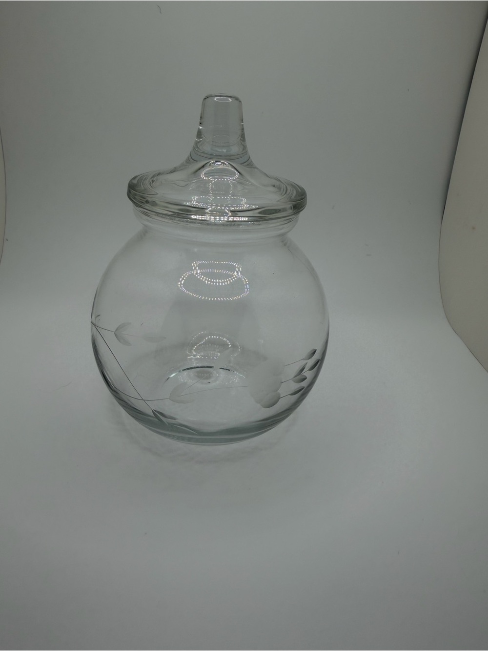Princess House Clear Crystal Round Jar with Lid